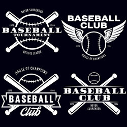 Baseball Emblems & Badges Vector Image