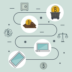 bitcoin mining technological devices vector image