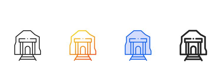 cave iconthin linear gradient blue stroke vector image