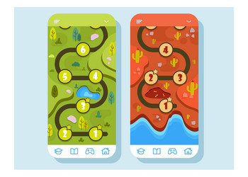 Game Level Map UI Kit vector image