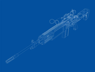 machine gun rendering of 3d vector image