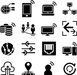 Computer network diagram icon Royalty Free Vector Image