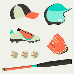 set of baseball club icons design elements vector