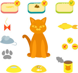 Cat set flat vector