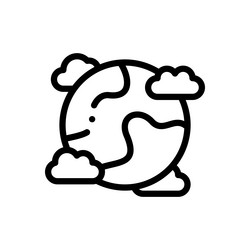 cloudy icon thin linear style design isolated vector image