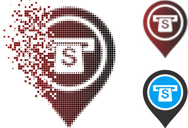 destructed pixel halftone banking machine pointer vector image