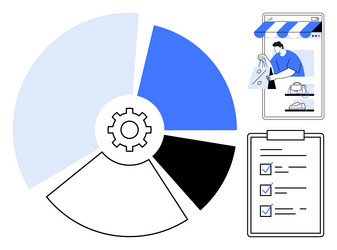 e-commerce stats overview with pie chart mobile vector image