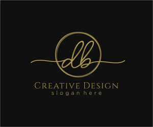 Db initial handwriting logo with circle template Vector Image