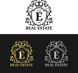 Luxury Real Estate Monogram Logo Templates Vector Image