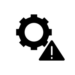 technical warning black glyph icon vector