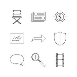 web linear icon set simple outline icons vector image