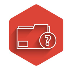 white line unknown document folder icon isolated vector image