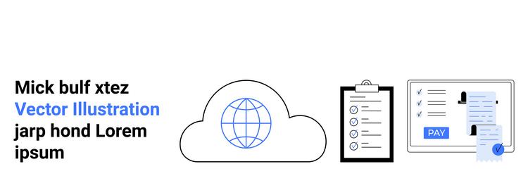 cloud networking with digital checklist vector image