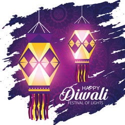 diwali lanterns to hindu lights festival vector