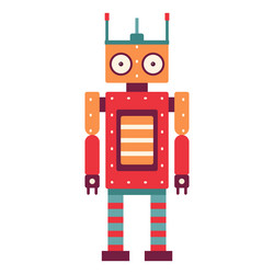 retro robot mechanical toy in flat vector image