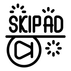 skip ad button pushing forward through vector image