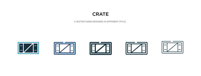 crate icon in different style two colored vector image