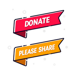 donate and share flag icon set modern web banner vector image