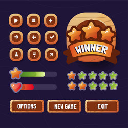 game template gui kit interface log in page vector image