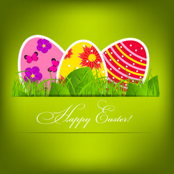 paper card with easter eggs vector