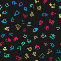 set line processor service laptop router wi-fi vector image
