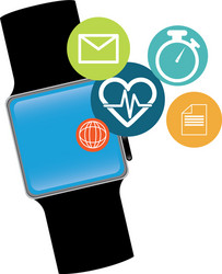 smart watch technology with applications menu vector image