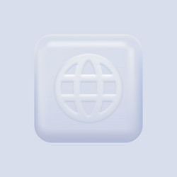 white web icon internet network isolated button vector image