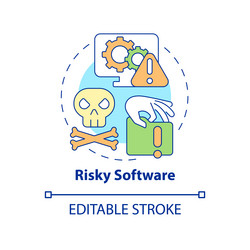 risky software concept icon vector