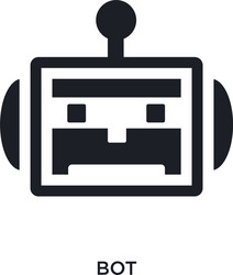 Black bot isolated icon simple element from vector