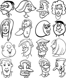 Set cartoon face Royalty Free Vector Image - VectorStock