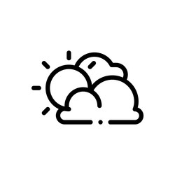 cloudy icon thin linear style design isolated vector image