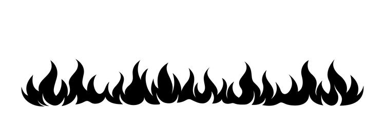 Flame fire border frame silhouette template Vector Image