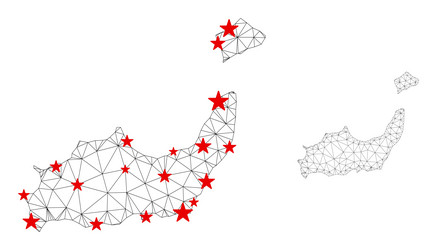polygonal network mesh inagua islands map vector image