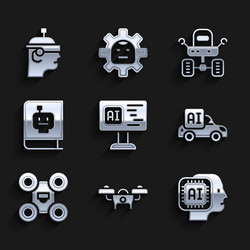 set software drone humanoid robot autonomous vector image