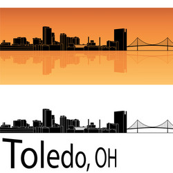 Toledo Skyline Orange Background Vector Image