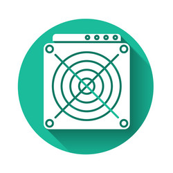 white asic miner icon isolated with long shadow vector image