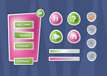 game template gui kit interface log in page vector image
