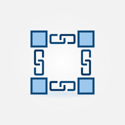 minimal blockchain technology icon or logo element vector image