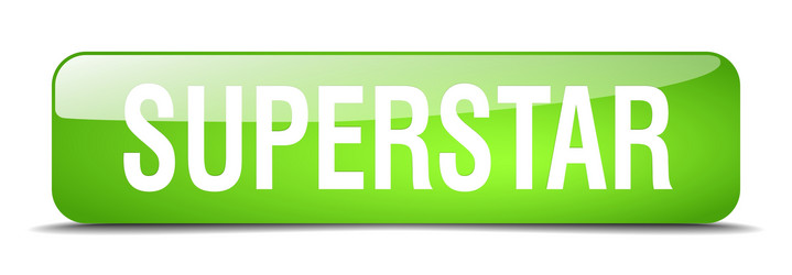 superstar green square 3d realistic isolated web vector image