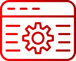 browser settings line gradient icon vector image