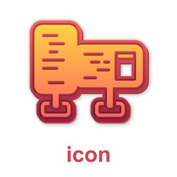 gold computer monitor screen icon isolated vector image