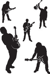 Guitar Player Silhouettes Vector Image