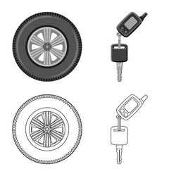 isolated object auto and part symbol set vector image