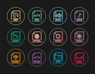 set line xml file document max wav html mov vector image