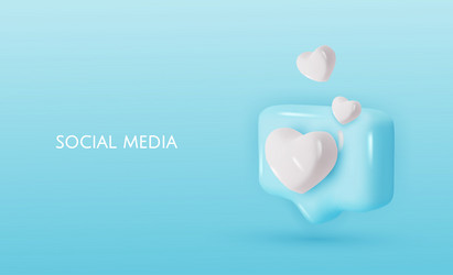 3d icon message dialog button with heart vector