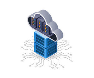 big data server cloud network isometric flat 3d vector image