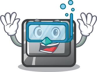 diving button i in character shape vector image