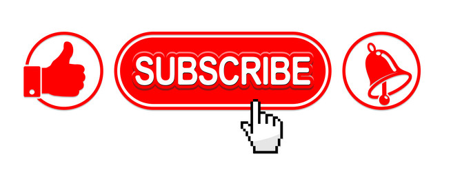 Hand cursor on subscribe button vector