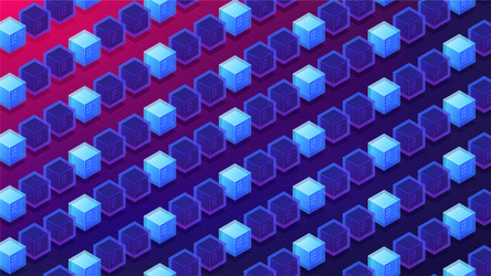 isometric blockchain proof of stake concept vector image
