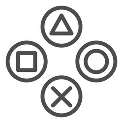joystick buttons line icon game console vector image